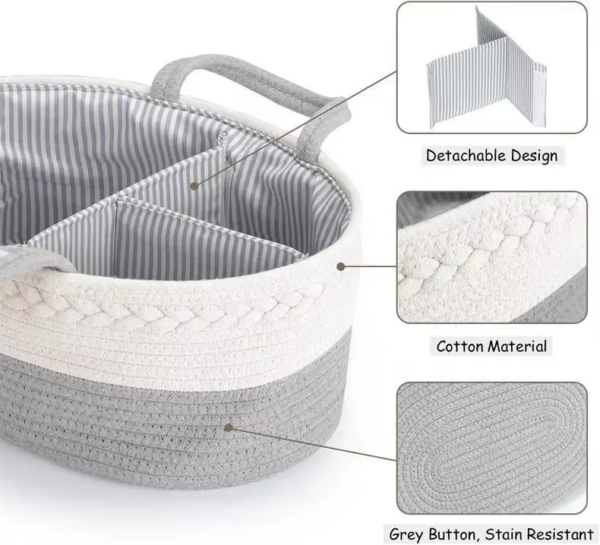 Cotton Rope Diaper Basket - Görüntü 3